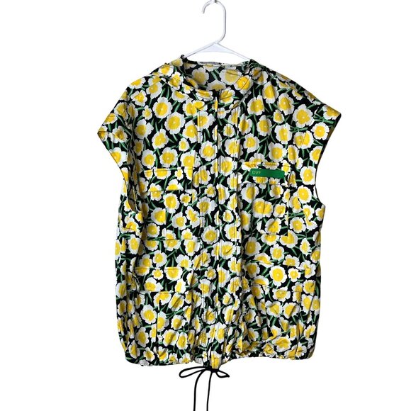 NWT Diane Von Furstenburg X Target Packable Nylon Yellow Hooded Vest Size Large - Picture 2 of 11